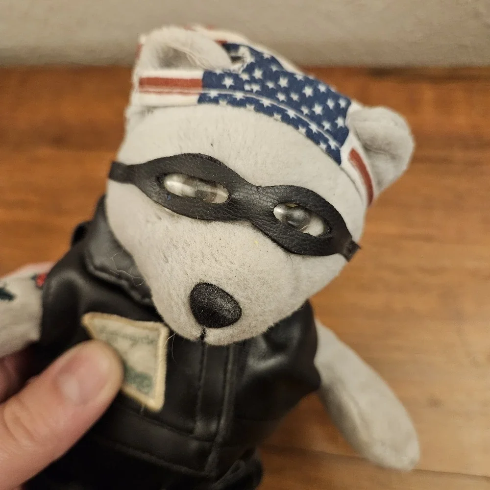 Vintage 2003 USPS Exclusive Motorcycle Stamp Biker Bear Post Office Plush